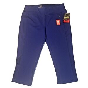 Danskin Athletic Compression Mesh Capri Blue Pompei Moisture Wicking Size S NWT